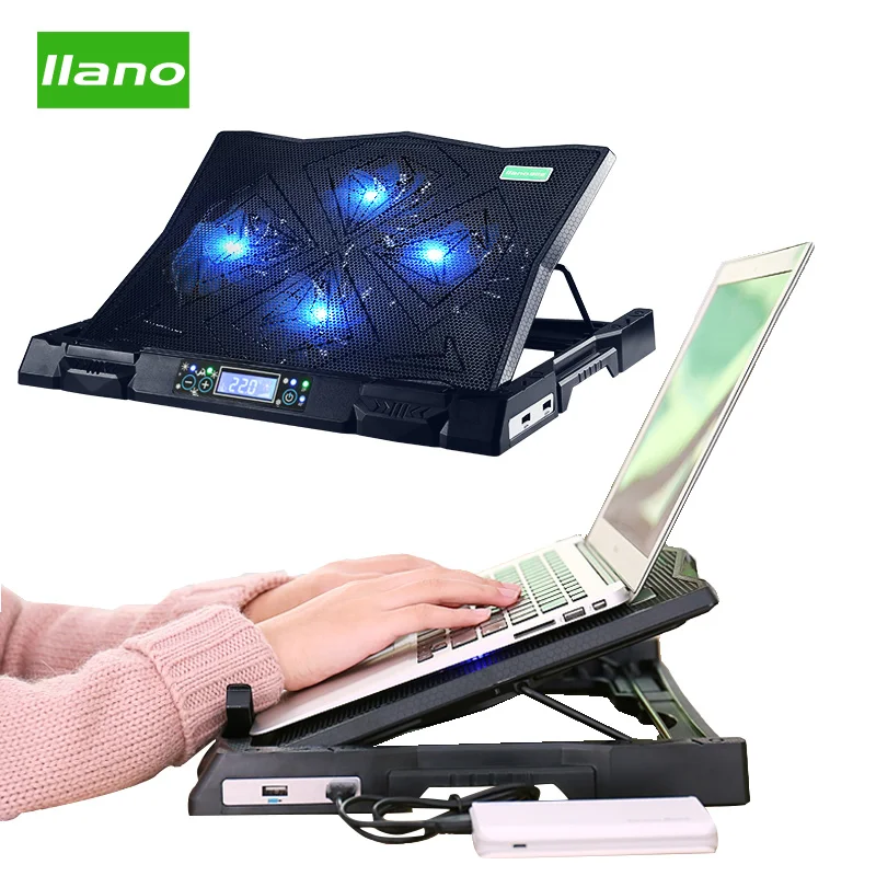 

Llano Laptop Cooling Pad Laptop Cooler USB Fan with 4 Cooling Fans Laptop Stand K6 Smart Lightweight Notebook Stand Game radiato