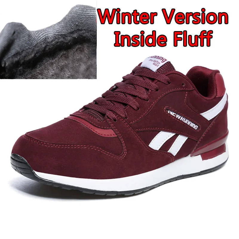 01 Winter Red FEVRAL/мужские кожаные кроссовки унисекс; сезон осень; повседневные кроссовки; дышащая уличная прогулочная обувь; светильник; Мужская зимняя теплая спортивная обувь - Цвет: 01 Winter Red