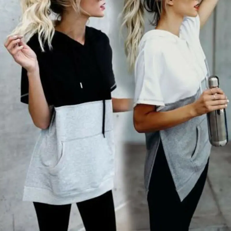 short sleeve cotton hoodie