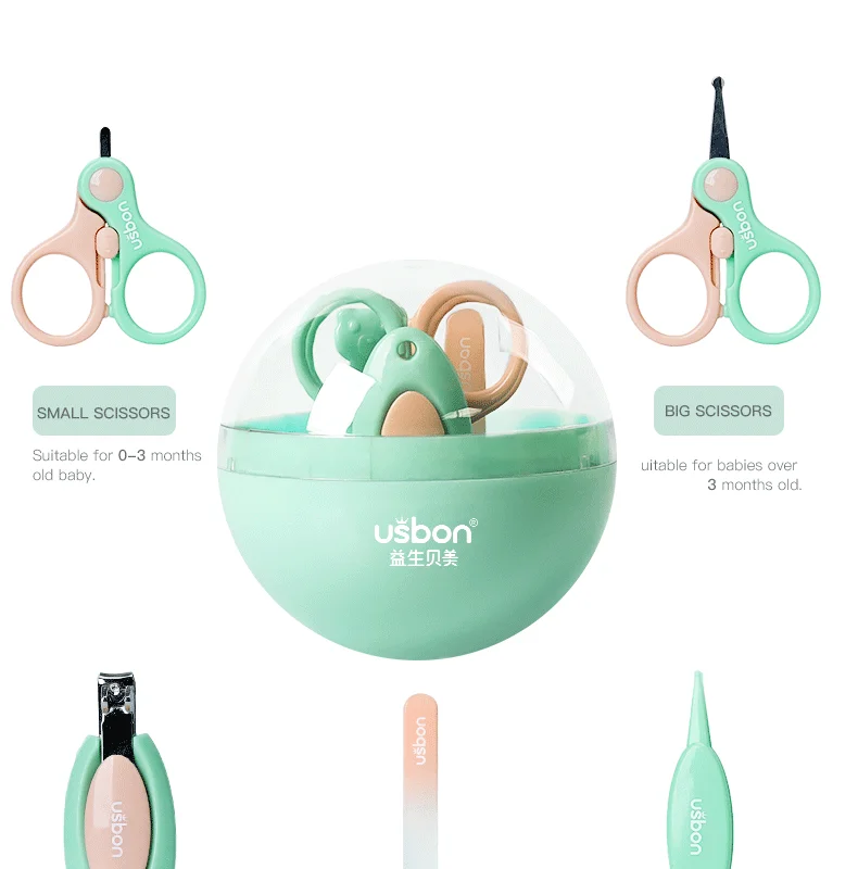 Usbon 5 шт./компл. Портативный Детские кусачки для маникюра/педикюра, триммер для маленьких набор профессиональных парикмахерских ножниц здоровье ребенка, набор для ухода за зубами младенцев Уход за лошадьми уход кусачки для ногтей