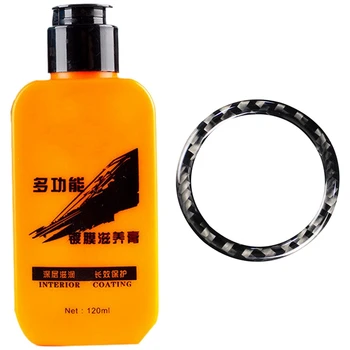 

1Pcs Automotive Interior Leather Renovation Paint Paste & 1pcs Car Engine Start Stop Ignition Key Ring Stickers