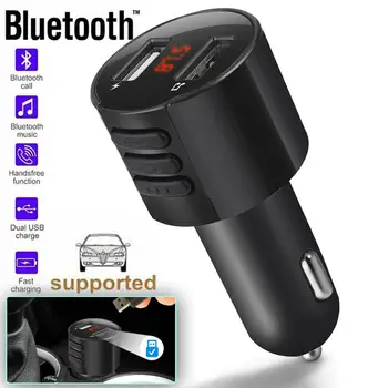 

Bluetooth Car USB Charger FM Transmitter Wireless Radio Adapter MP3 Player 3.4A hands-free calling Music Audio Receiver #611