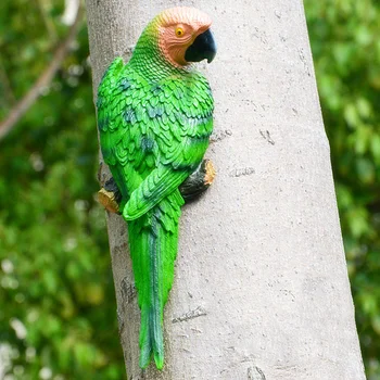 

Lifelike Ornament Half Side Model Artificial Garden Decor Simulation Parrot Sculpture Toy Resin Figurine