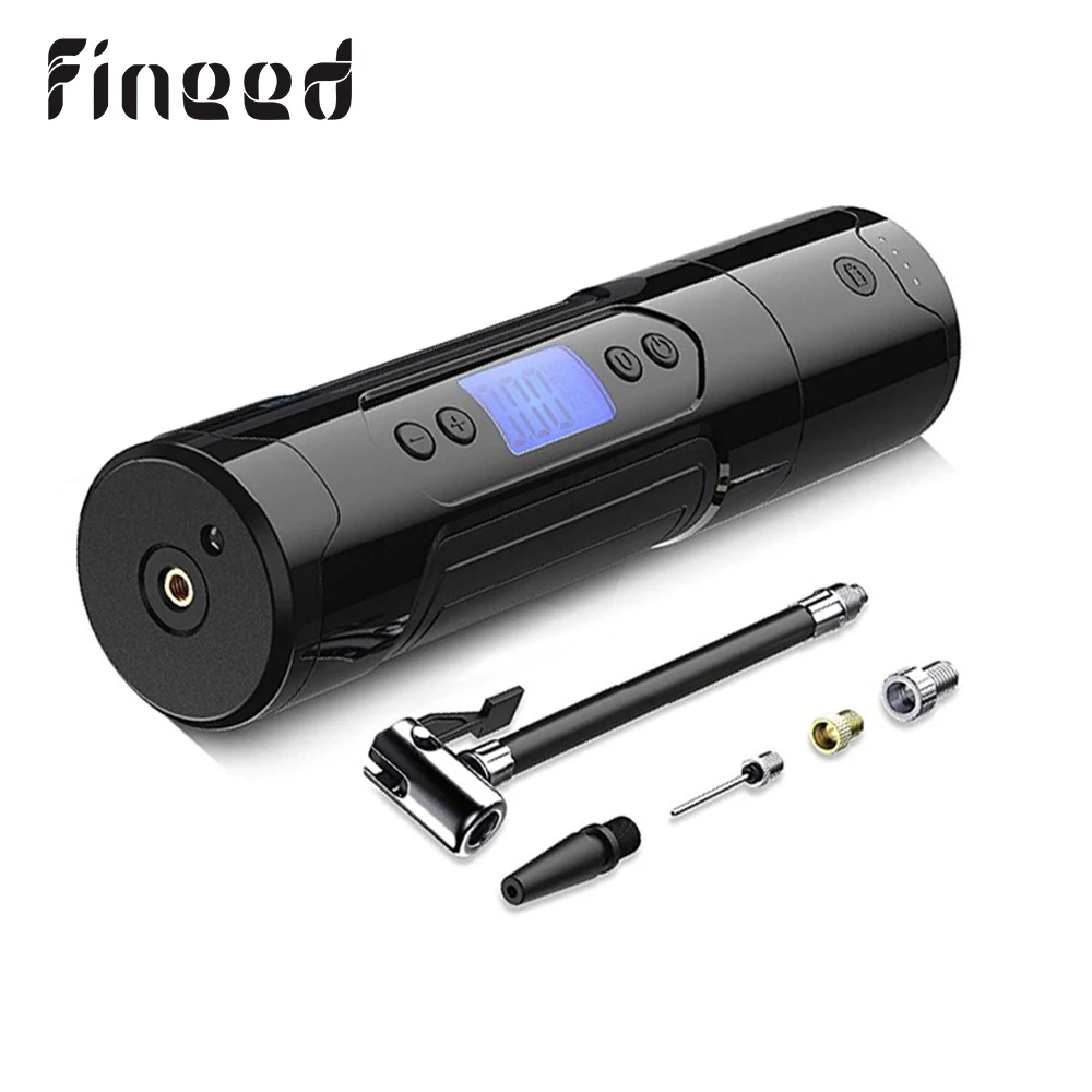 Skup Fineed mini kompresor powietrza 12V 150 PSI pompa do opon do samochodu motorower pompka do opon z miernik ciśnienia w oponach LED lekki powerbank