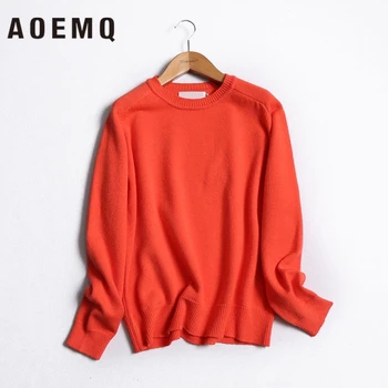 

AOEMQ Fashion 3 Colors Sweaters O-Neck 100% Cotton Warm Pullovers Sweater Halloween Present Girl Sweater Women Clothing