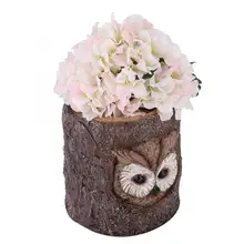 Солнечный полимерный светильник имитация Сова садовый декоративный светильник с цветочным декором украшение садовая дорожка Патио газон орнамент