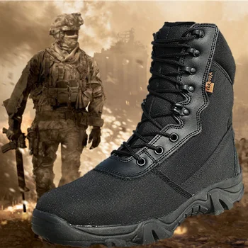 

Tactical Military Trekking Boots Man Camping Climbing Sports Hunting Black Army Shoes Mens Hiking Outdoor Sneakers Shoe Men