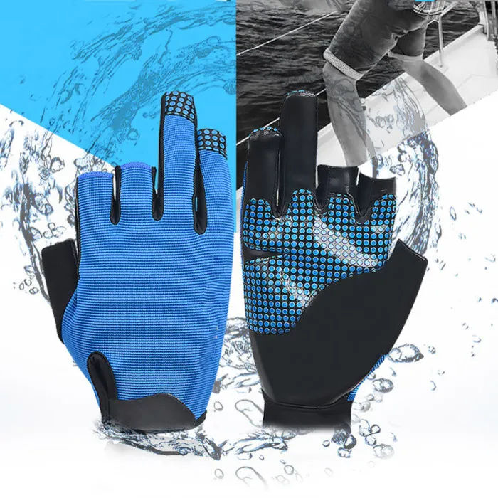 1 пара 3 пальцев противоскользящие Светоотражающие перчатки лодка гребля рыболовные износостойкие перчатки SMN88