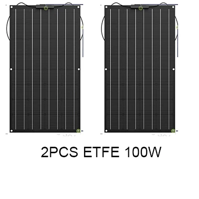 Недавно 100w 200w Гибкая солнечная батарея по оптовочной ценеоп 18V 12V зарядное устройство на солнечных батареях, монокристаллическая панель солнечной батареи, солнечная система для дома комплект - Цвет: 2PCS ETFE FLEXIBLE