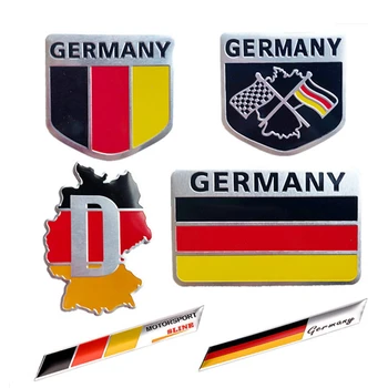 

3D Metal Germany German Flag Badge Emblem Deutsch Car Sticker Decal Grille Bumper Window Body Decoration for Benz VW Audi