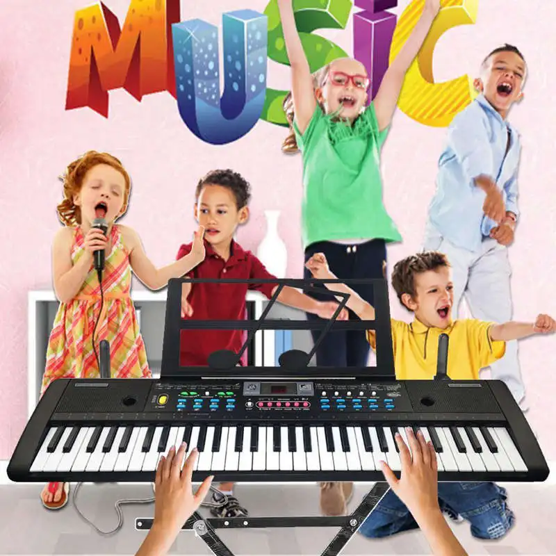 

61 Keys Digital Electronic Keyboard And Microphone Electric Led Music