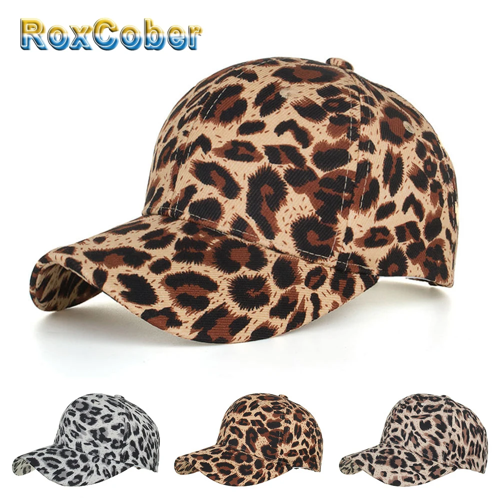 RoxCober модная леопардовая хлопковая бейсболка Snapback шляпа бренда Gorra hombre Кепка с козырьком шляпы хип хоп кепка с регулировкой размера