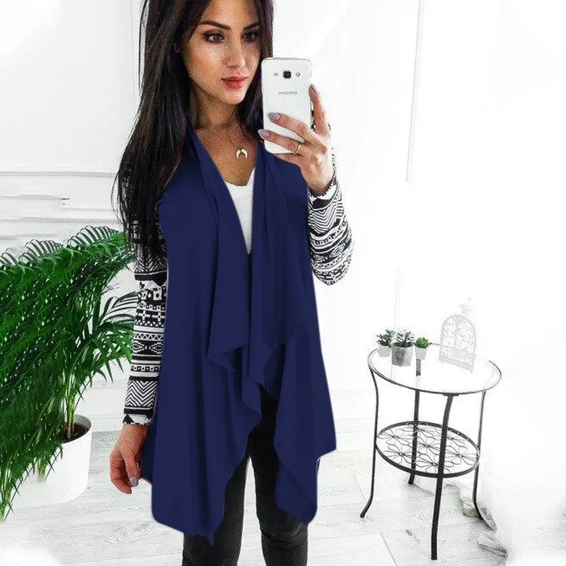 

2019 Autumn Winter Sweaters New Large Size Women's Sweaters Hot Long-sleeved Printed Stitching Jacket Cardigan Sweaters Black