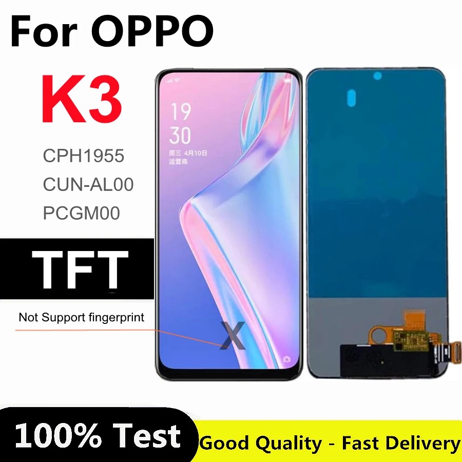 

6.5" TFT For Oppo K3 LCD Display Screen Touch Panel Digitizer For OPPO K 3 CPH1955 CUN-AL00 PCGM00 lcd