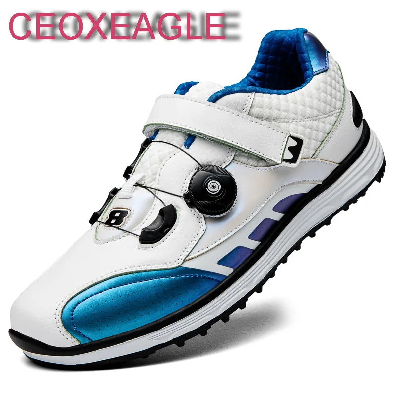 

New Golf Shoes Women And Men Sports Shoes Waterproof Knobs Buckle Breathable Anti-Slip Mens Lightweight Training Casual Sneakers