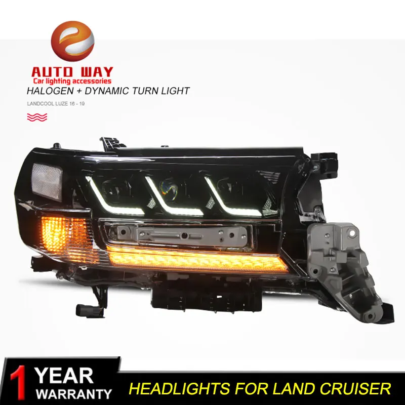Автомобильный Стильный чехол на голову для Toyota LAND CRUISER фары 200- все светодиодный Toyota LAND CRUISER фары DRL