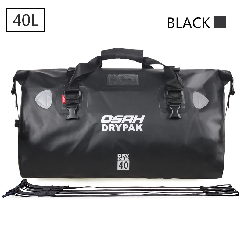 OSAH drypak 40L/60L мотоциклетный Водонепроницаемый сухой мешок пакет для плавания рафтинг Каякинг река треккинг плавающий водостойкий мешок - Цвет: 40L Black
