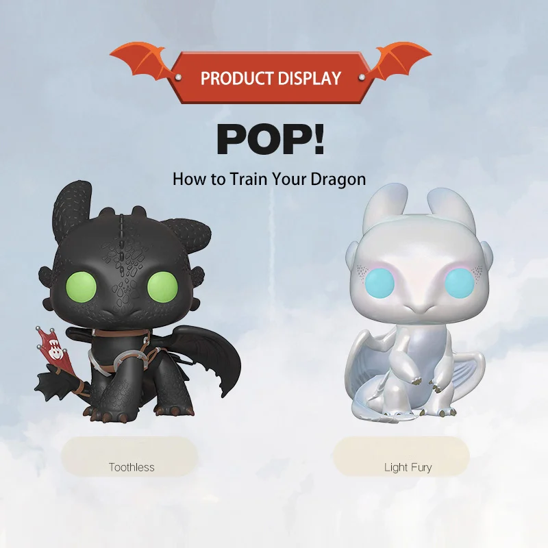 

Funko POP movie How To Train Your Dragons Toothless Light Fury Pvc Action Figure Collectible Model Kids Toys for Children Gift