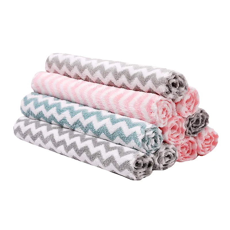 Kitchen Supplies Cationic Cleaning cloth Water Absorbent Thick Oil Household Dish Towel Domestic Cleaning Non-stick Hair Table