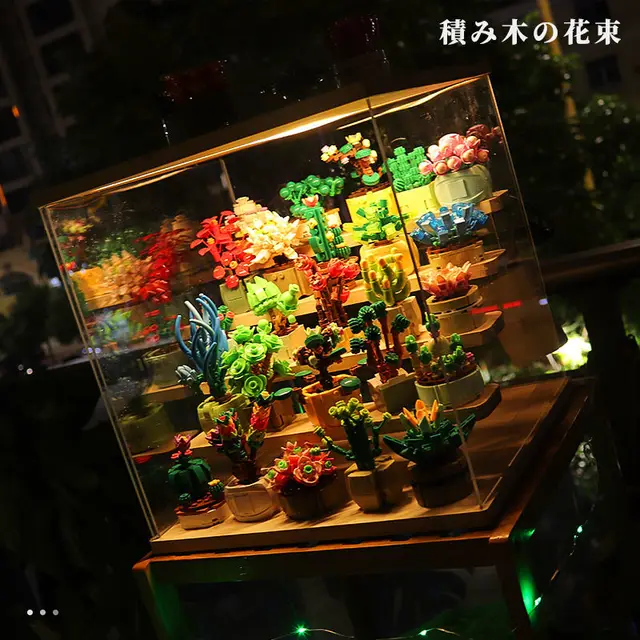 2022 1PCS Blind box toys DIY Building Block flower Succulents plant Children Assemble small Brick Gifts Kids Toy for boys girls 4