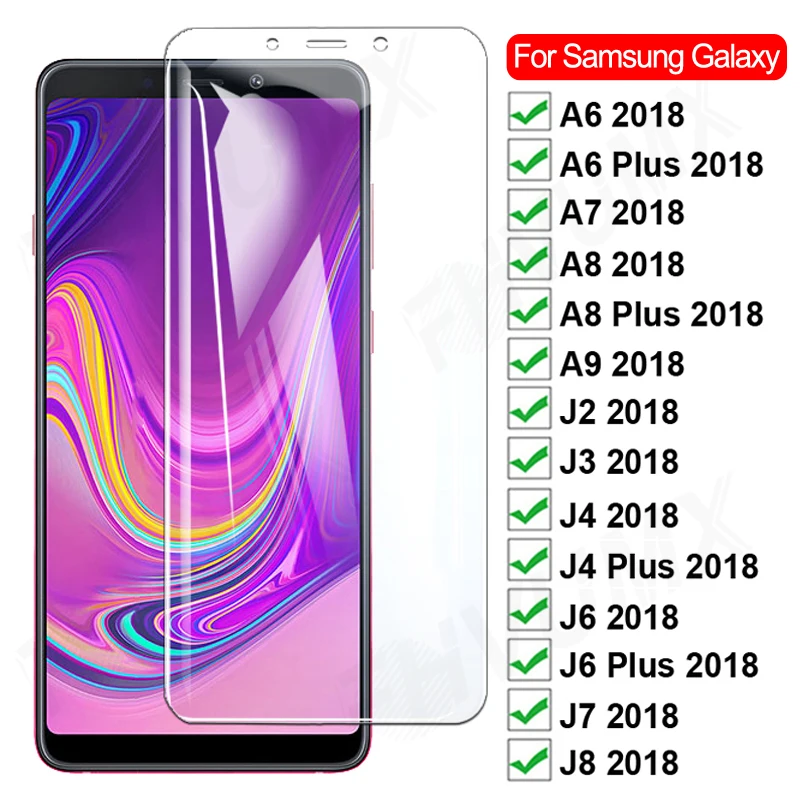 11D Protector de cristal para Samsung Galaxy J4 J6 más J2 J3 J7 J8 2018 Protector de pantalla A6 A8 más A7 A9 DE SEGURIDAD 2018 película de vidrio