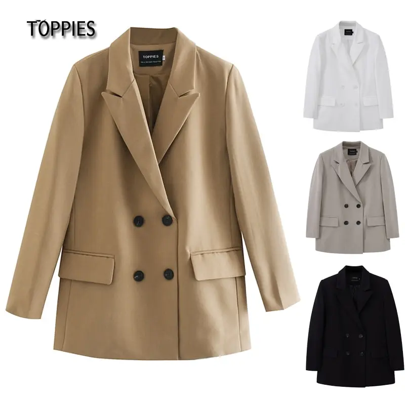 TOPPIES 2021 костюм женский пиджак оверсайз двубортный длинный блейзер официальная