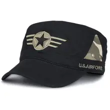 Мужская кепи Военная Кепка с плоским верхом, кепка s, летняя армейская Кепка с изогнутым козырьком, американский саржевый промытый хлопковый Кепка с ремешком, Мужская доблестная хлопковая кепка