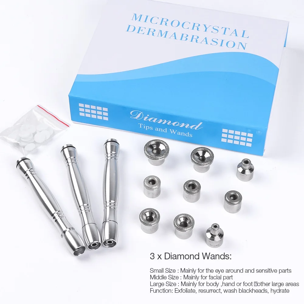 Kaufen 3 in1 Diamant Mikrodermabrasion Dermabrasion Maschine Wasser Spray Peeling Schönheit Maschine Entfernung Falten Gesichts Peeling Werkzeuge