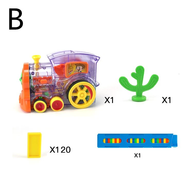 Домино набор игрушек-поезд домино строительные блоки автомобиль грузовик укладка домино ралли блок игрушка идеально подходит для дня рождения Рождество - Цвет: B
