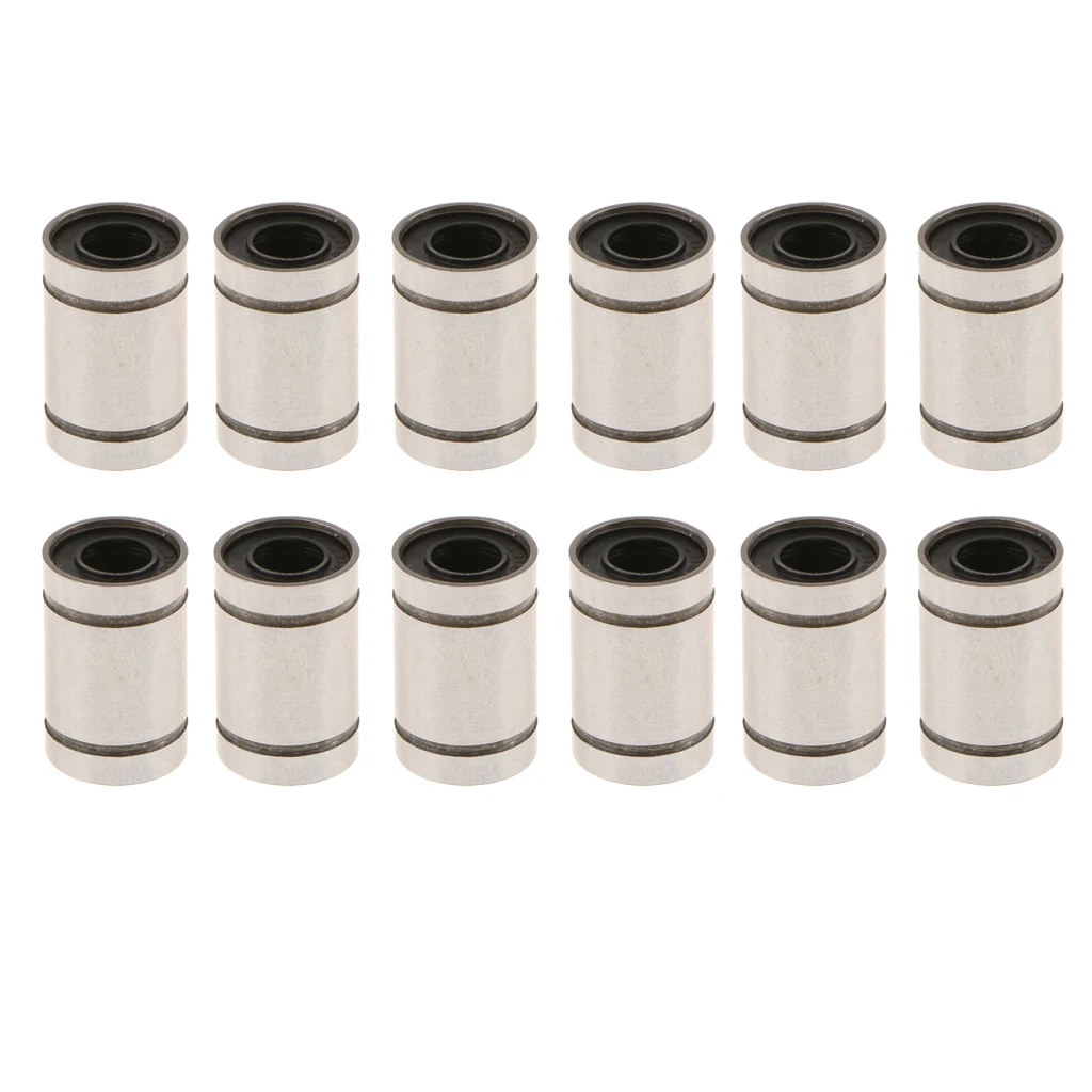 12 Pcs 17mm Linear Bearing Bushing LM6UU 6MM Rubber Sealed for 3D Printer