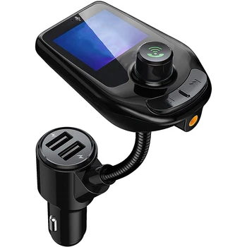 

Wireless Car Bluetooth 5.0 FM Transmitter, Hands-Free Call, Fast Dual USB Car Charger, Radio Receiver & MP3 Music Stereo Adapter