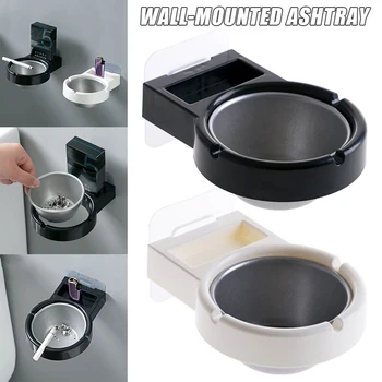 

Wall Mounted Ashtray Stainless Steel Ash Cylinder Holder Portable for Office Home J99Store
