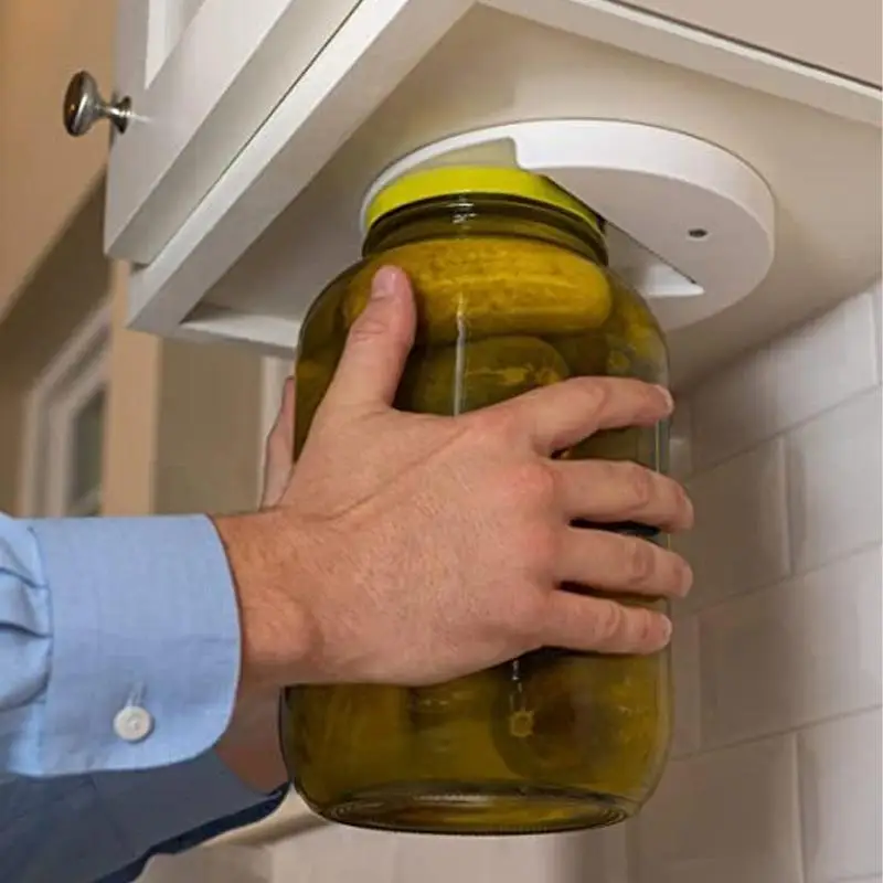Grip Jar Opener Under Cabinet Can Lid Opener Universal Multifunctional Bottle Open Any Size Type Of Lid Kitchen Tools Gadget_voghion.com