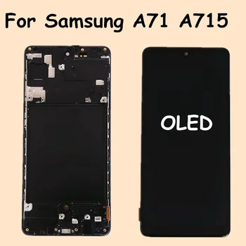 

OLED LCD For Samsung Galaxy A71 LCD Display Touch Screen Digitizer Frame LCD For Samsung A71 A715 SM-A715F Display Replacement