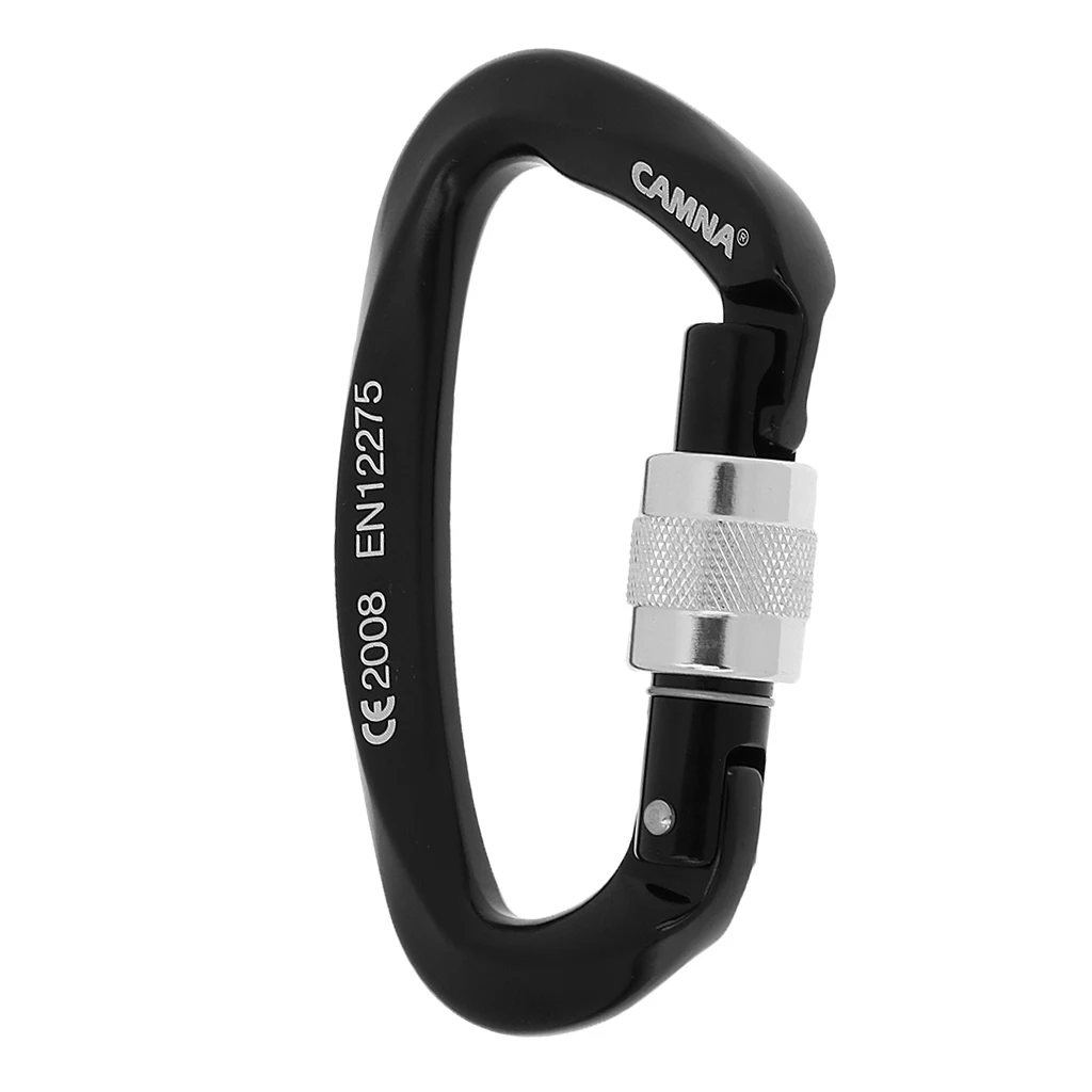 Climbing 35KN Figure 8 Descender + 2pcs 25KN D-ring Screw Locking Carabiners