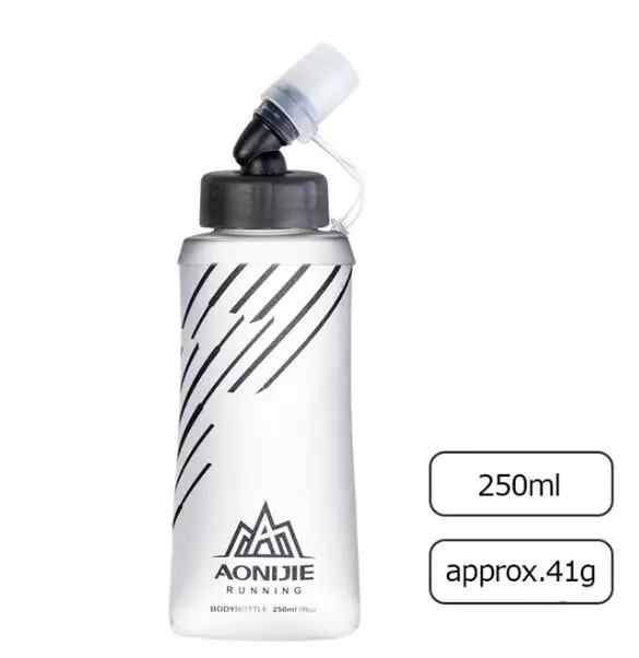 SD21-250ml AONIJIE Беговая спортивная мягкая бутылка для воды, складная термополиуретановая мягкая колба для воды с длинными соломенными пузырьками, сумка 350/600 мл - Цвет: SD21-250ml