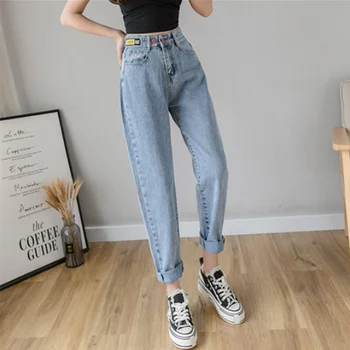 

2020 Fashion Harajuku Straight PantsWoman Jeans High Waist Clothes Wide Leg Denim Clothing Blue Streetwear Vintage Quality