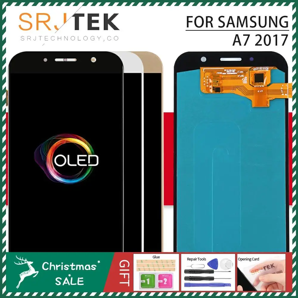 OLED для SAMSUNG GALAXY A7 lcd A720 Дисплей сенсорный дигитайзер сенсор стекло в сборе с рамкой для SAMSUNG A720F дисплей