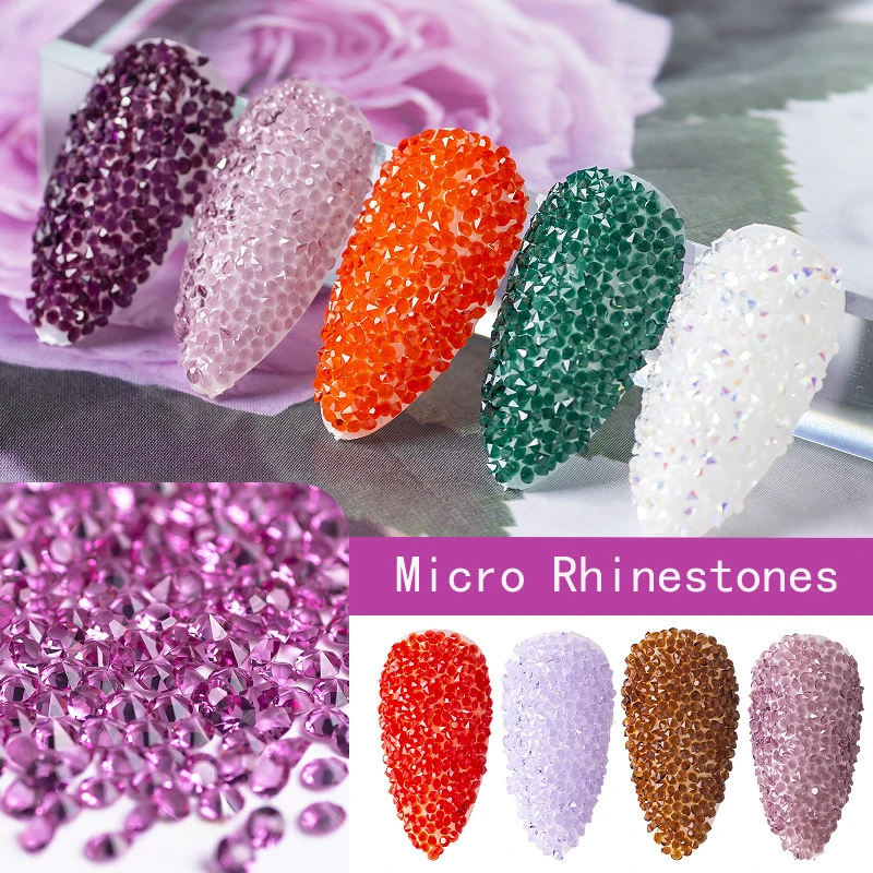 

3D Manicure Nail Rhinestone Nail Art Decorations 1440 Pcs Crystal Sand Glass AB Micro Rhinestones Nail Diamond Accessories Tools