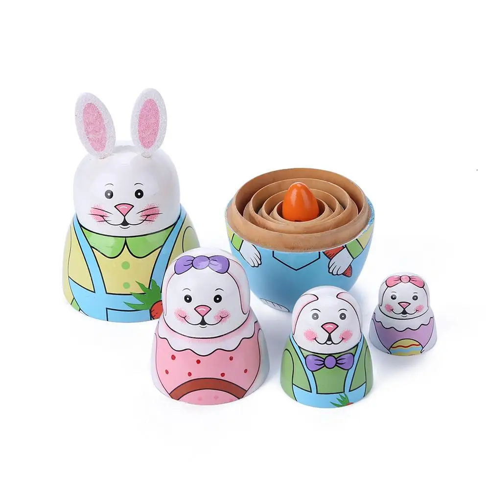 10pcs/Set Russian Matryoshka Dolls Penguin Pattern Handmade Basswood Nesting Dolls Home Decor Fun Toy Gift for Chidren star doll