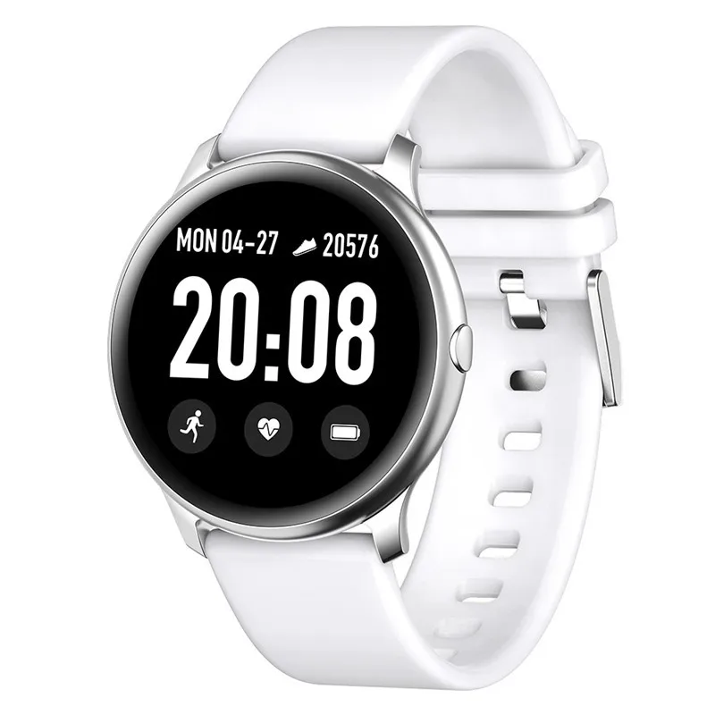 KW19 Смарт часы для женщин IP67 водонепроницаемый монитор сердечного ритма сообщение напоминание фитнес трекер для мужчин спортивные Smartwatch PK T4 DT88 - Цвет: Белый