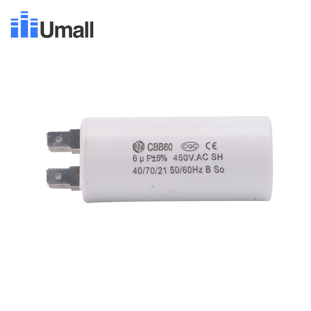 CBB60 450V 6 мкФ Бег конденсатор с алюминиевой крышкой 4 Пина мотор для электрического машина водяной насос QB60 четырьмя контактами