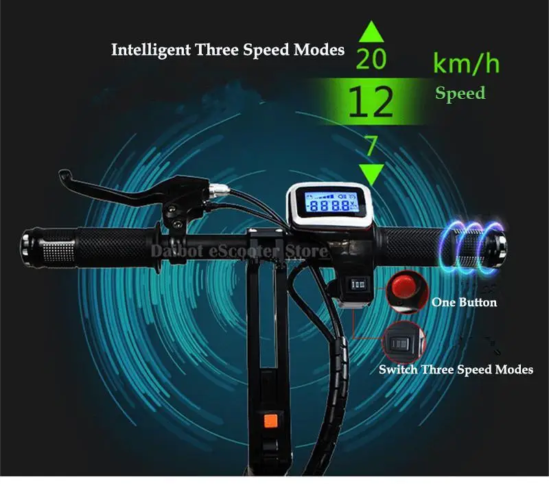 Daibot Folding Three Wheels Electric Scooter Electric Scooters 8'' 250W 36V Portable Electric Bikes Adults With Double Absorber  (31)