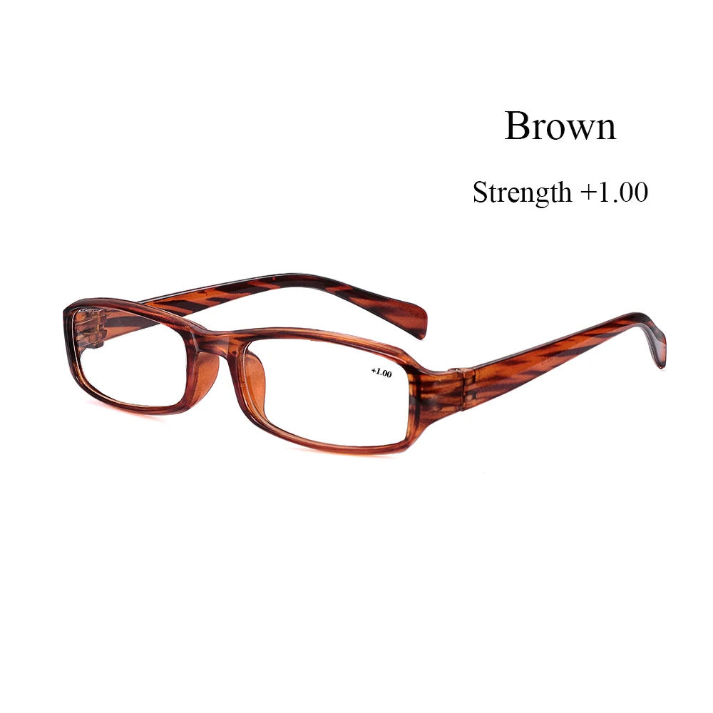 1,0-+ 4,0 женские и мужские Ультра-светильник TR90 очки для чтения прозрачные HD линзы дальнозоркости увеличительные очки подарок для родителей - Цвет оправы: Brown B
