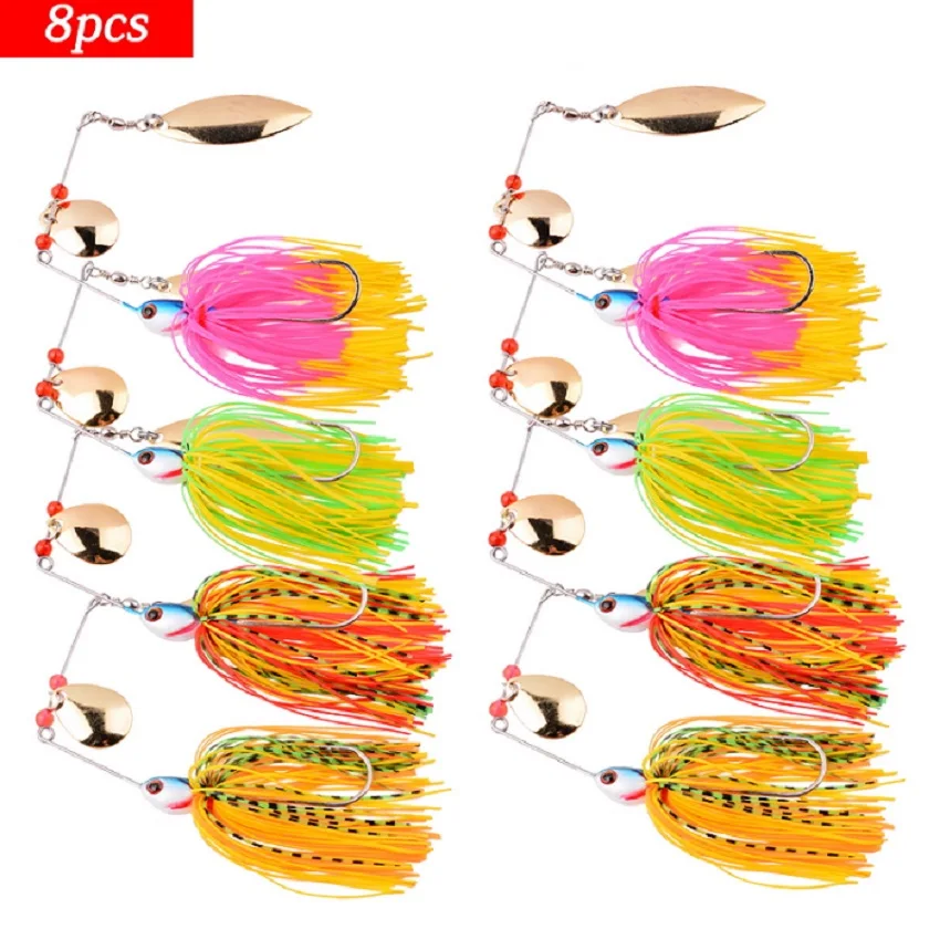 

4pcs/8Pcs Fishing Lure Wobbler Lures Spinners Spoon Bait For Pike Peche Tackle All Artificial Baits Metal Sequins Spinnerbait