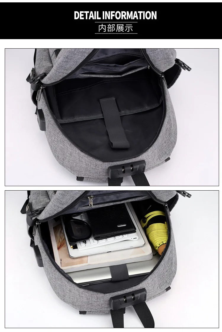 New USB Rechargeable Backpack, Business Backpack, Computer Bag, Multifunctional Anti-theft Bag for Men and Women