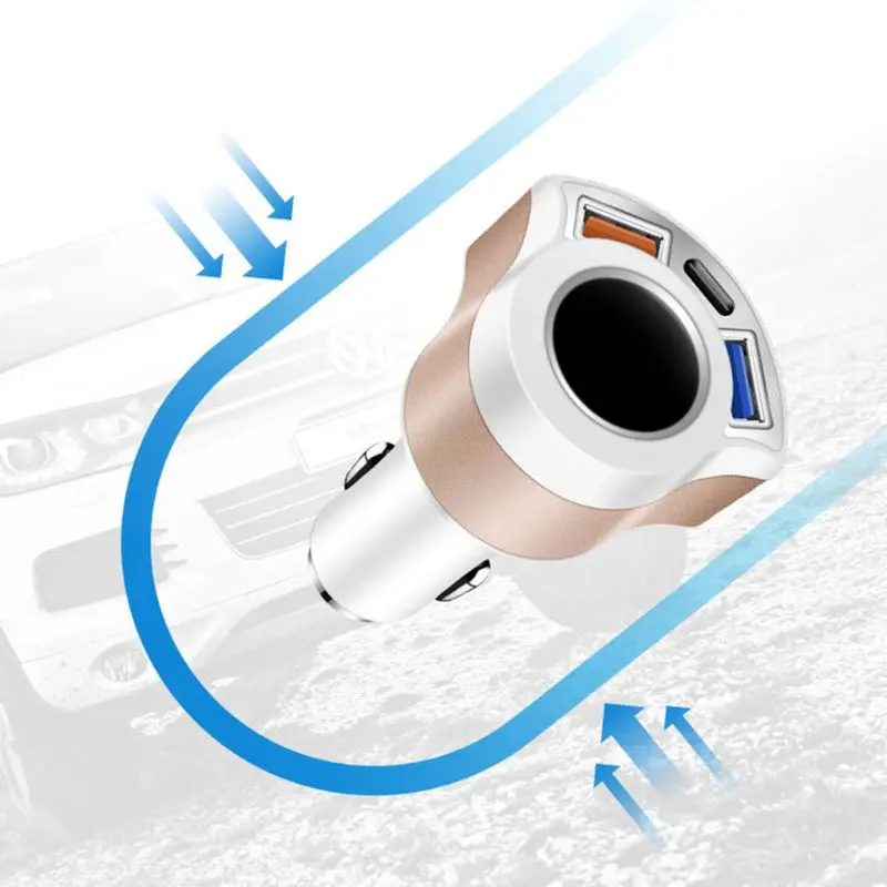 12V розетка для автомобильного прикуривателя type C 2 порта USB QC 3,0 быстрое зарядное устройство Универсальный адаптер питания для iPhone samsung мобильный телефон