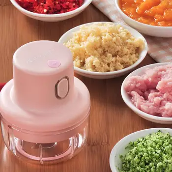 

1pc Electric Garlic Chopper Ingredients Blender Stirring Device Garlic Machine Mini Rechargeable Multi-Function Food Chopper