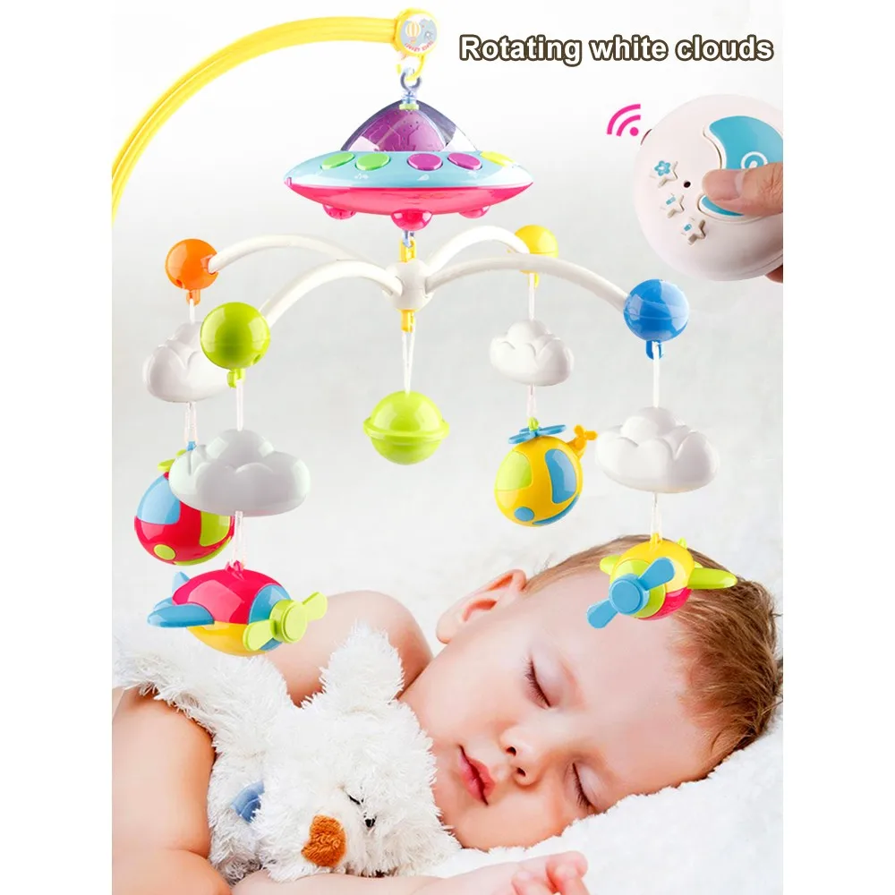 Baby Crib Toy 0-12 Months For Newborn Mobile Musical Box Bed Bell With Animal Rattles Early Learning Kids Educational Toys