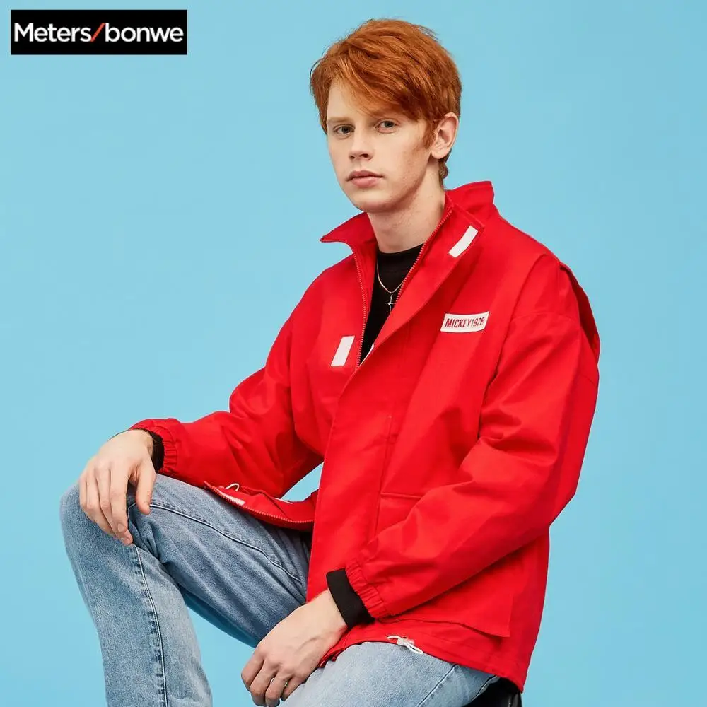 

Metersbonwe Mickey joint Men's Casual Jackets 2020 New Spring Men Fashion Stand collar Jacket Men Handsome loose printing Jacket